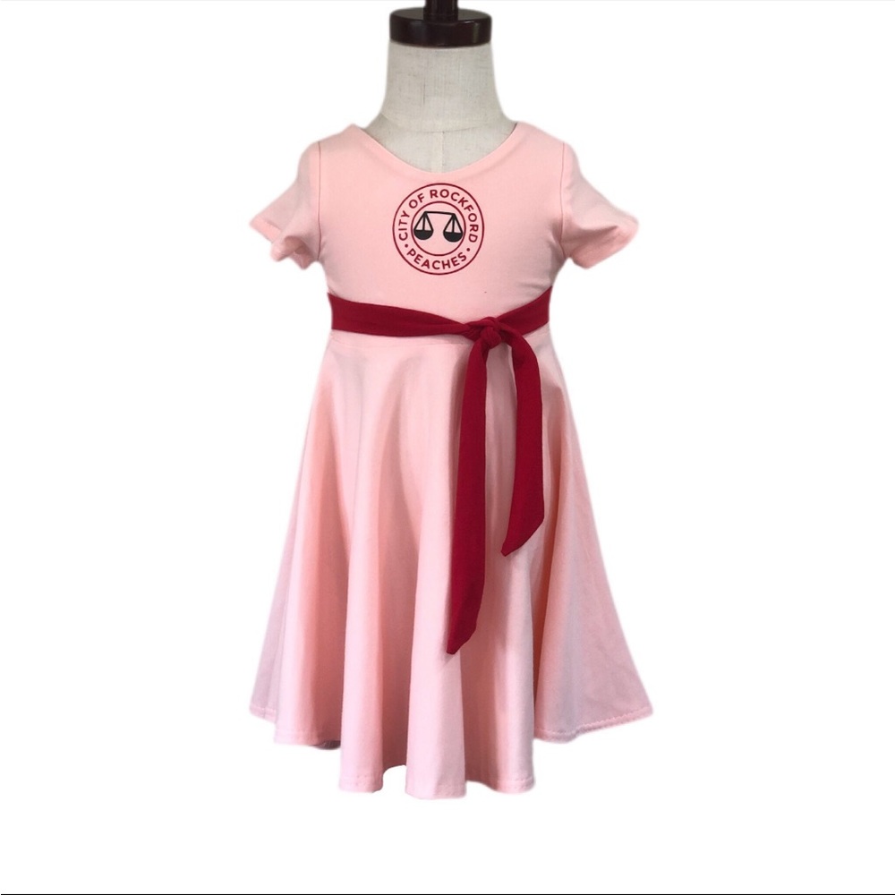A league of their own pink dress. Short sleeve, size 12-18 months